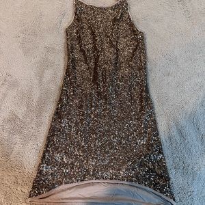 Olivaceous Sequin Backless Dress